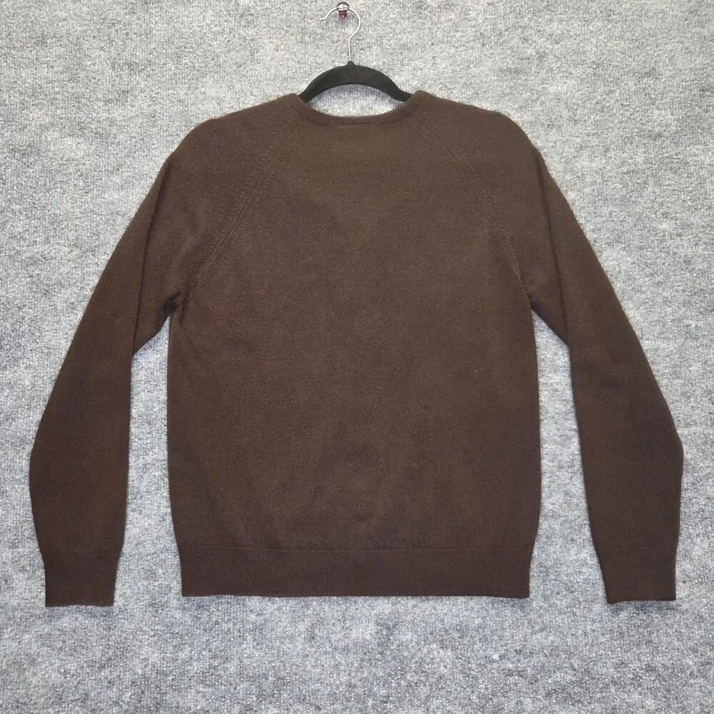 Vintage St Michael Cardigan Sweater Womens 14 Brown Crew Neck Courtelle Knit